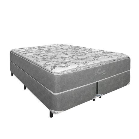 Cama Box King Colchão Palermo Light Pocket + Box Bipartido Cinza Portobel 54x193x203 Menor preço em Cama Box King Colchão Palermo Light Pocket + Box Bipartido Cinza Portobel 54x193x203