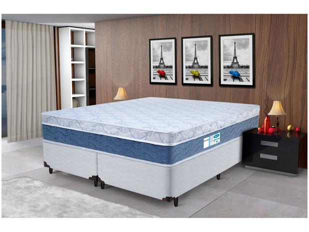 Cama Box King Size (Box + Colchão) ProDormir – Colchões Mola 34cm de Altura Sensitive Blue