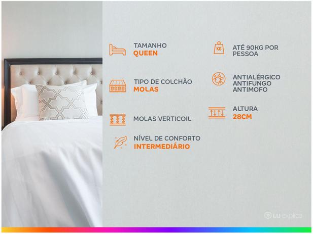 Cama Box Queen (Box + Colchão) Plumatex - Mola 65cm de Altura Ópus