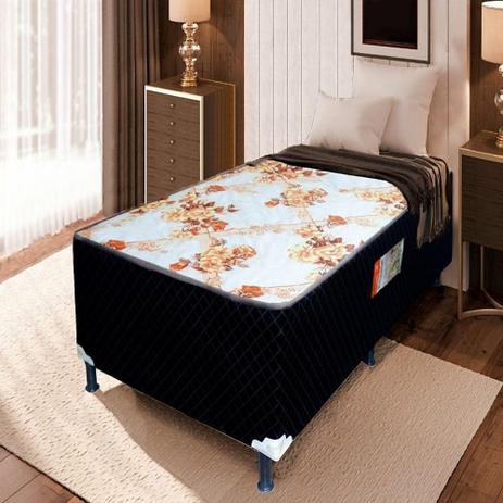 Cama Box Solteiro 188x88 D28 Bege/Preto Topázio Ortolife - ColchÕes ortolife Menor preço em Cama Box Solteiro 188x88 D28 Bege/Preto Topázio Ortolife - ColchÕes ortolife