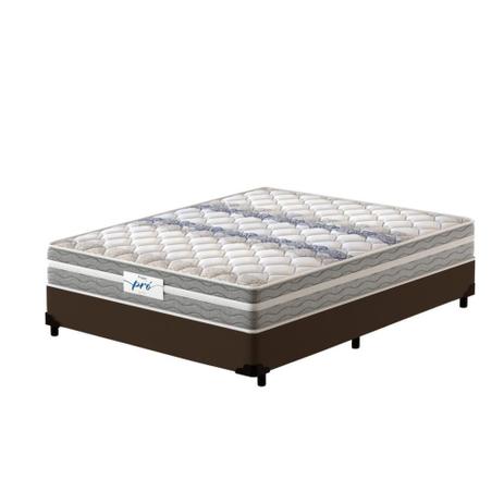 Cama Box Viúva Marrom + Colchão de Molas Prolastic - Probel - Pro Basic - 128x188x59cm Menor preço em Cama Box Viúva Marrom + Colchão de Molas Prolastic - Probel - Pro Basic - 128x188x59cm