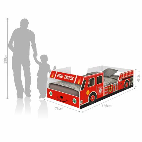 Cama Carro Bombeiro Infantil com Colchão - Puga Menor preço em Cama Carro Bombeiro Infantil com Colchão - Puga