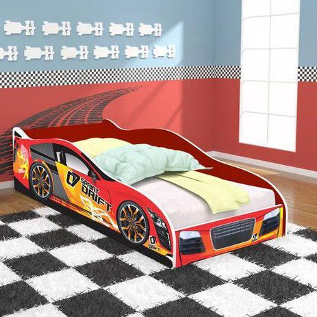 Cama Carro Solteiro Drift Vermelho C/ Colhão RPM Menor preço em Cama Carro Solteiro Drift Vermelho C/ Colhão RPM