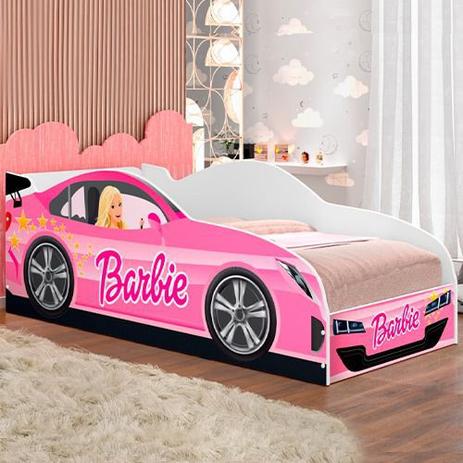 Cama Carros Barbie - Cama de Solteiro Feminina Rosa - Luke Móveis Menor preço em Cama Carros Barbie - Cama de Solteiro Feminina Rosa - Luke Móveis