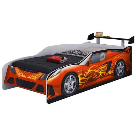 Cama Carros Solteiro Juvenil Sport Car Branco E Preto Móveis Estrela Menor preço em Cama Carros Solteiro Juvenil Sport Car Branco E Preto Móveis Estrela