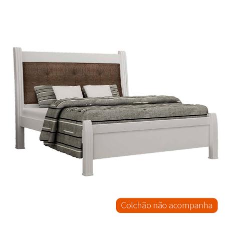 Cama Casal Arezzo Branca e Chocolate - Rufato Menor preço em Cama Casal Arezzo Branca e Chocolate - Rufato