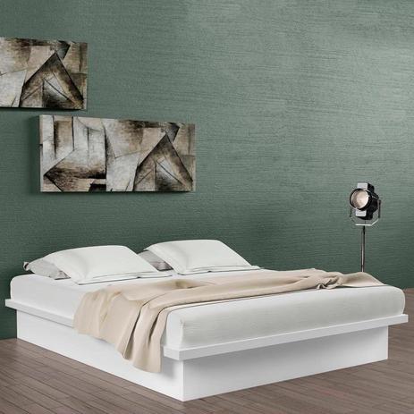 Cama Casal Baixa sem Cabeceira TW22 Dalla Costa Branco Brilho Menor preço em Cama Casal Baixa sem Cabeceira TW22 Dalla Costa Branco Brilho
