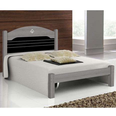 Cama Casal Extensível Kely Cambel Móveis Carvalho/Preto/Branco Menor preço em Cama Casal Extensível Kely Cambel Móveis Carvalho/Preto/Branco