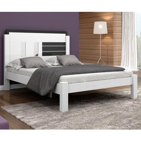 Cama Casal F79 Amanda 1,38 - Branco/Preto - Framar Menor preço em Cama Casal F79 Amanda 1,38 - Branco/Preto - Framar