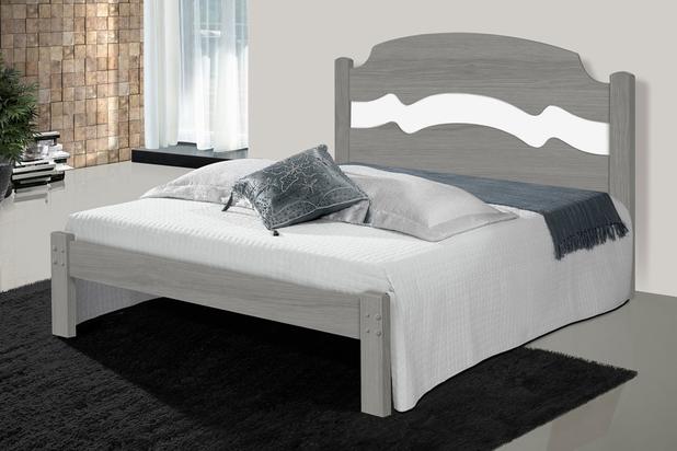 Cama Casal Iris Carvalho e Preto Branco - Cambel Menor preço em Cama Casal Iris Carvalho e Preto Branco - Cambel