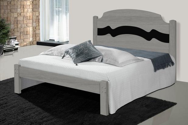 Cama Casal Iris Carvalho e Preto Branco com Colchão - Cambel Menor preço em Cama Casal Iris Carvalho e Preto Branco com Colchão - Cambel