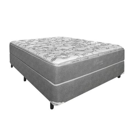 Cama Cinza Box Casal Portobel + Colchão Palermo Light Pocket 138cm Menor preço em Cama Cinza Box Casal Portobel + Colchão Palermo Light Pocket 138cm