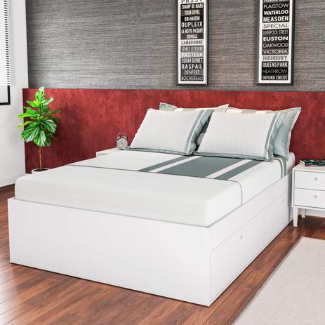 Cama de Casal com 4 Portas Tókio Quarto Art in Móveis Branco Menor preço em Cama de Casal com 4 Portas Tókio Quarto Art in Móveis Branco
