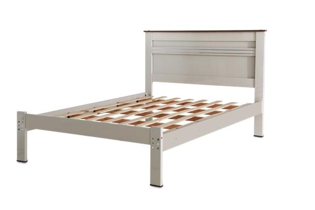 Cama de Casal Dallas II Off White e Madeira - Móveis Tebarrot Menor preço em Cama de Casal Dallas II Off White e Madeira - Móveis Tebarrot