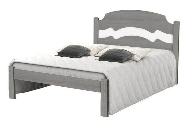 Cama de Casal Íris Carvalho com Branco - Cambel Móveis Menor preço em Cama de Casal Íris Carvalho com Branco - Cambel Móveis