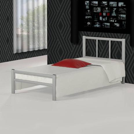 Cama de ferro tubular solteiro resistente Laís 88 - Primoart Menor preço em Cama de ferro tubular solteiro resistente Laís 88 - Primoart