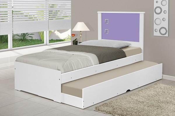 Cama de Solteiro Com Auxiliar Barcelona Branco com Lilás - Tebarrot é boa?