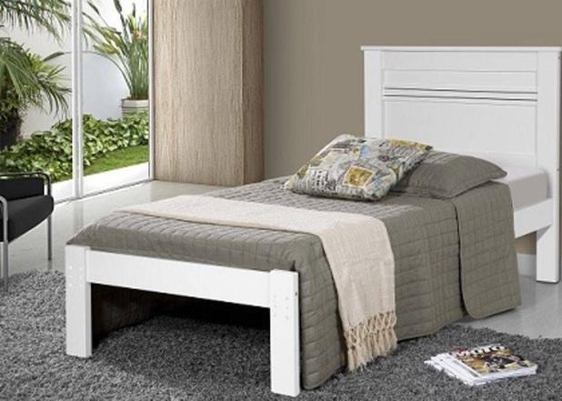 Cama de Solteiro Dallas II Branco - Tebarrot Menor preço em Cama de Solteiro Dallas II Branco - Tebarrot