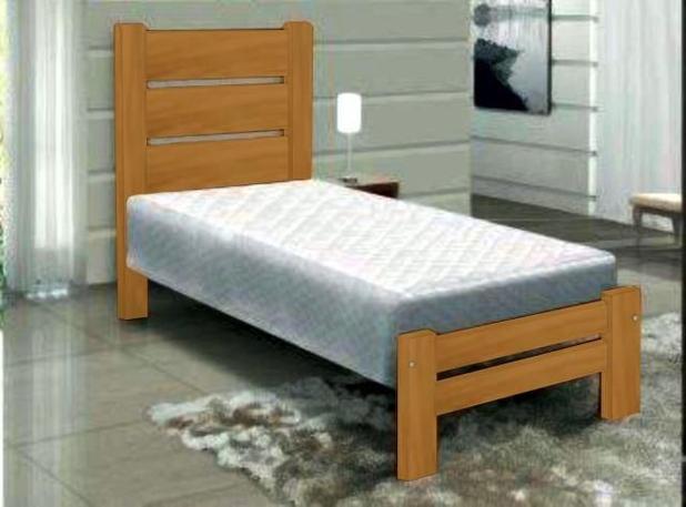 Cama de Solteiro Robust de Madeira Maciça Angelim Pedra/Tauari - São pedro Menor preço em Cama de Solteiro Robust de Madeira Maciça Angelim Pedra/Tauari - São pedro