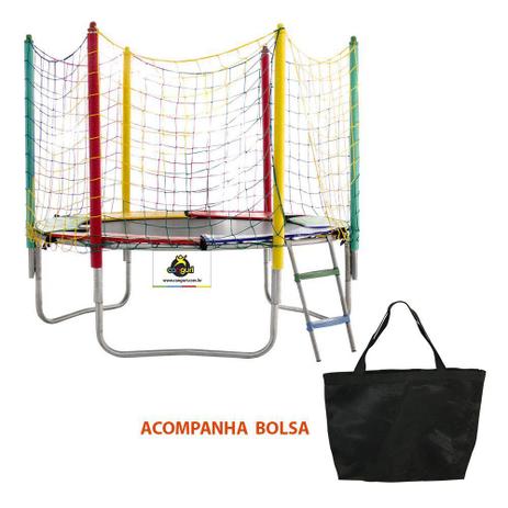 Cama Elástica 2,44 m Canguri Lona Preta Importada Frete Grátis Menor preço em Cama Elástica 2,44 m Canguri Lona Preta Importada Frete Grátis