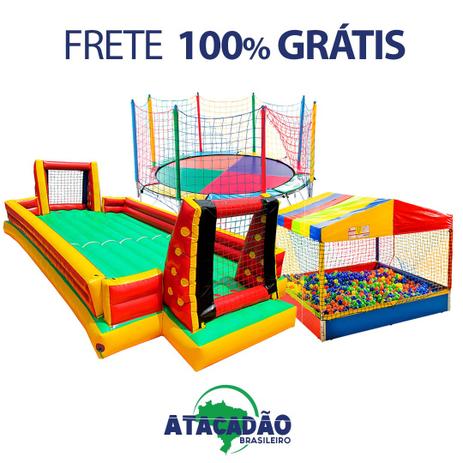 Menor preço em Cama elástica 3,10+Piscina 2x2+Fut Sab. 10x5 FRETE GRÁTIS - Mundi toys