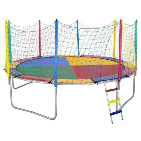 Cama Elástica 3,66m ChicoPlay Lona Colorida Nacional Menor preço em Cama Elástica 3,66m ChicoPlay Lona Colorida Nacional
