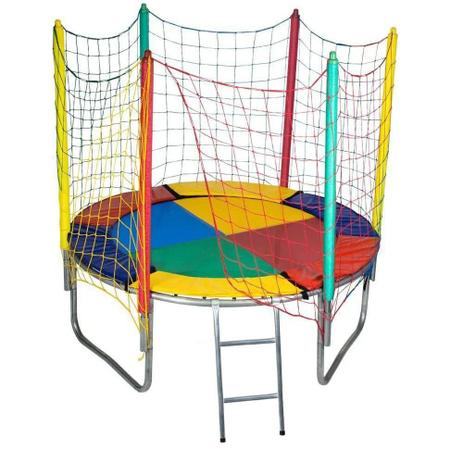 Cama Elástica de 1,83m Nacional Lona Colorida ChicoPlay Menor preço em Cama Elástica de 1,83m Nacional Lona Colorida ChicoPlay