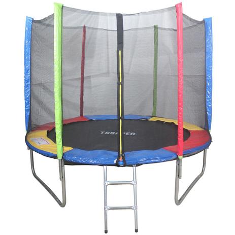 Cama Elástica De 2,44m Colorida Pula Pula + Escada + Rede - Tssaper Menor preço em Cama Elástica De 2,44m Colorida Pula Pula + Escada + Rede - Tssaper