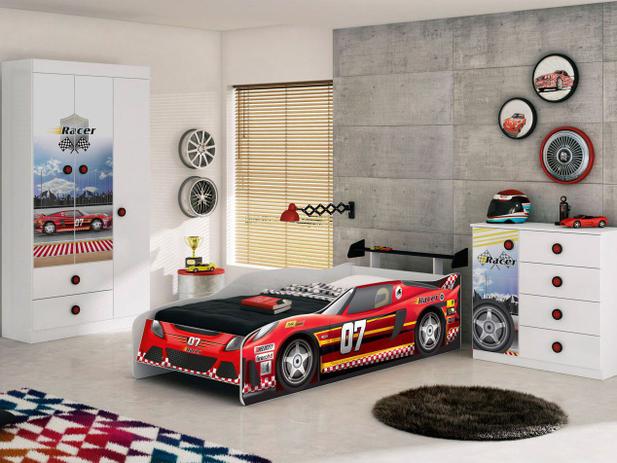 Cama Infantil 217x93cm Móveis Estrela - Racer Car Menor preço em Cama Infantil 217x93cm Móveis Estrela - Racer Car