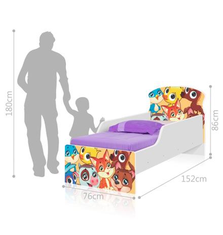 Cama Infantil Adesivada Animais com Colchão - Tebarrot Menor preço em Cama Infantil Adesivada Animais com Colchão - Tebarrot