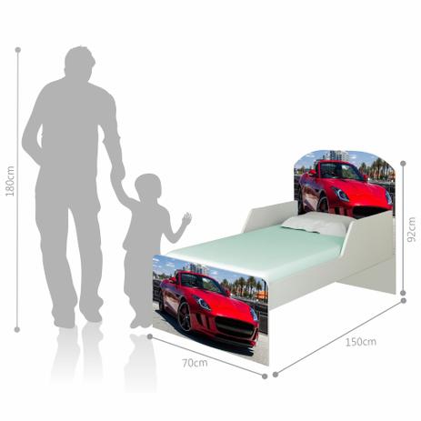 Cama Infantil Adesivada Carro Corrida - Puga Menor preço em Cama Infantil Adesivada Carro Corrida - Puga
