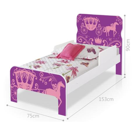 Menor preço em Cama Infantil Adesivada Carruagem Princesa com Colchão - Casah