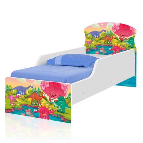 Cama Infantil Adesivada Dinossauros Coloridos com Colchão - Tebarrot Menor preço em Cama Infantil Adesivada Dinossauros Coloridos com Colchão - Tebarrot