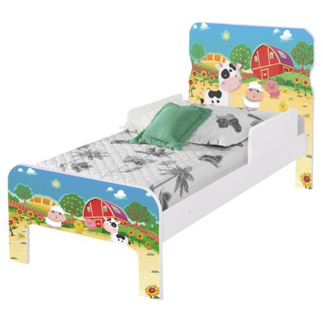 Cama Infantil Adesivada Fazendinha Colorida com Colchão - Casah Menor preço em Cama Infantil Adesivada Fazendinha Colorida com Colchão - Casah