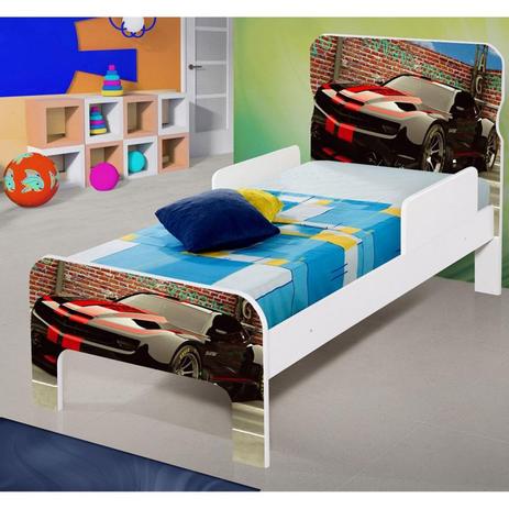 Cama Infantil Adesivada Juvenil Divaloto Camaro Menor preço em Cama Infantil Adesivada Juvenil Divaloto Camaro
