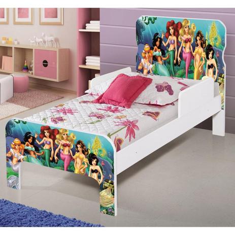 Cama Infantil Adesivada Juvenil Divaloto Sereias Menor preço em Cama Infantil Adesivada Juvenil Divaloto Sereias