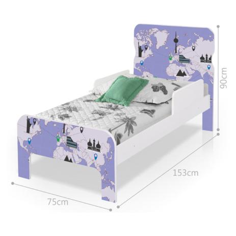 Menor preço em Cama Infantil Adesivada Mapa Viagens com Colchão - Casah