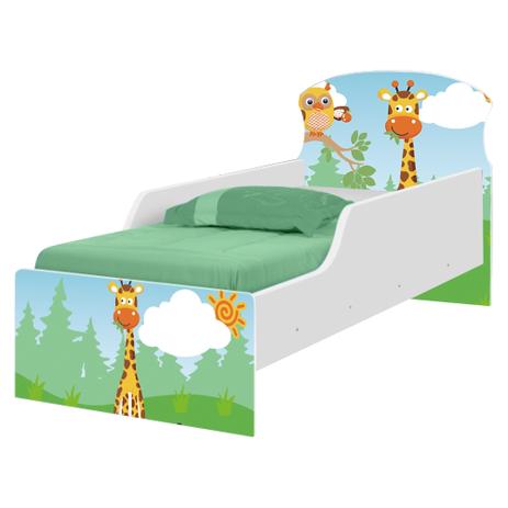 Cama Infantil Adesivada Safari Girafa com Colchão - Tebarrot Menor preço em Cama Infantil Adesivada Safari Girafa com Colchão - Tebarrot