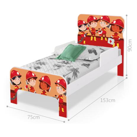 Cama Infantil Adesivada Tropa de Bombeiros com Colchão - Casah Menor preço em Cama Infantil Adesivada Tropa de Bombeiros com Colchão - Casah