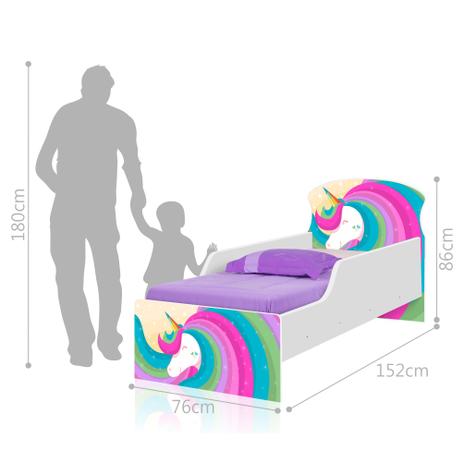 Cama Infantil Adesivada Unicórnio Arco Íris com Colchão - Tebarrot Menor preço em Cama Infantil Adesivada Unicórnio Arco Íris com Colchão - Tebarrot