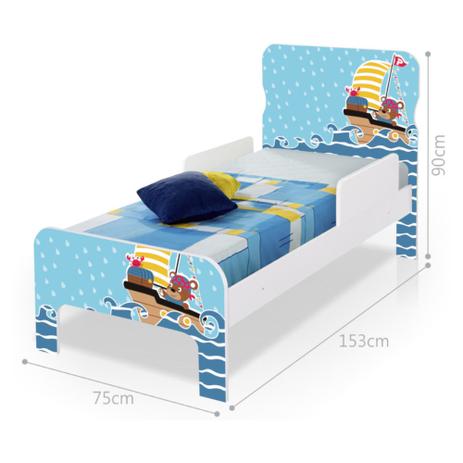 Cama Infantil Adesivada Ursinho Pirata com Colchão - Casah Menor preço em Cama Infantil Adesivada Ursinho Pirata com Colchão - Casah