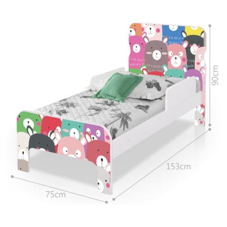 Cama Infantil Adesivada Ursinhos Coloridos com Colchão - Casah Menor preço em Cama Infantil Adesivada Ursinhos Coloridos com Colchão - Casah