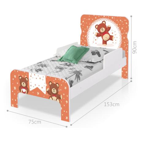 Cama Infantil Adesivada Ursinhos de Pelúcia com Colchão - Casah Menor preço em Cama Infantil Adesivada Ursinhos de Pelúcia com Colchão - Casah