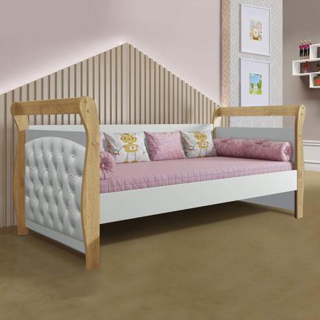 Cama Infantil Babá Capitonê Tigus Baby Courino Branco/Branco Acetinado Naturale Menor preço em Cama Infantil Babá Capitonê Tigus Baby Courino Branco/Branco Acetinado Naturale