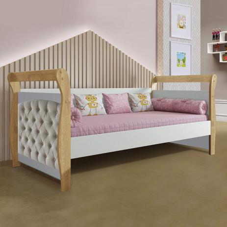 Cama Infantil Babá Capitonê Tigus Baby Suede Cru/Branco Acetinado/Naturale Menor preço em Cama Infantil Babá Capitonê Tigus Baby Suede Cru/Branco Acetinado/Naturale