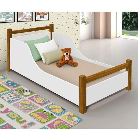 Cama Infantil Baixa Luna Divaloto Branco/Mel Menor preço em Cama Infantil Baixa Luna Divaloto Branco/Mel