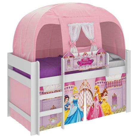 Cama Infantil Barraca Princesas Disney Branco - Pura Magia Menor preço em Cama Infantil Barraca Princesas Disney Branco - Pura Magia