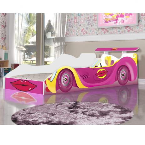 Cama Infantil Carro Penélope Charmosa Infantil J&A Móveis Branco/Rosa Menor preço em Cama Infantil Carro Penélope Charmosa Infantil J&A Móveis Branco/Rosa