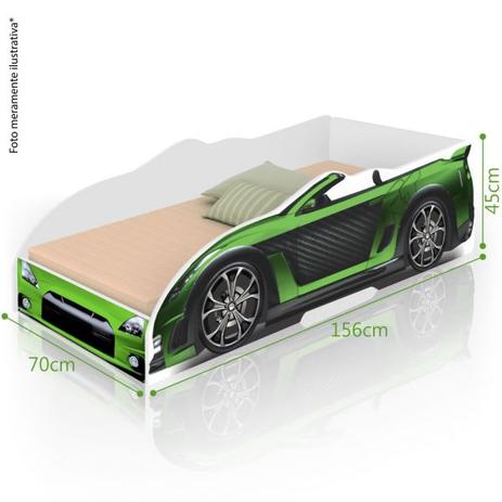 Cama Infantil Carro Sport - Verde - Divaloto Menor preço em Cama Infantil Carro Sport - Verde - Divaloto