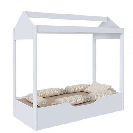Cama Infantil Casa Montessoriana Duda Solteiro Divaloto Branco Menor preço em Cama Infantil Casa Montessoriana Duda Solteiro Divaloto Branco